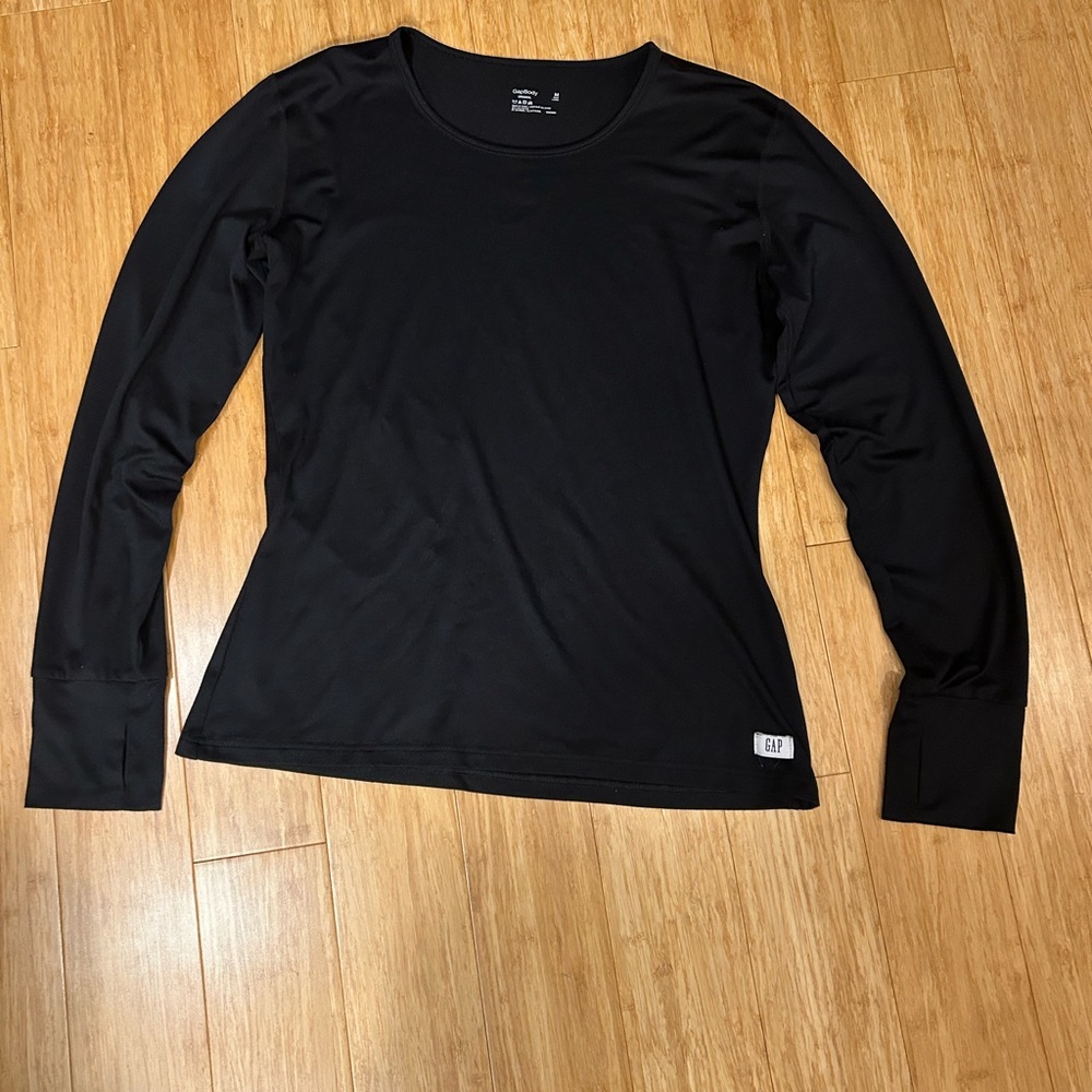 GAP Black Fitted Long Sleeve T-Shirt